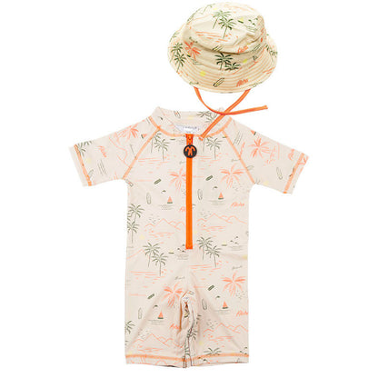 Ducksday Σετ Βρεφικό Ολόσωμο Μαγιό με Καπέλο - Waikiki
